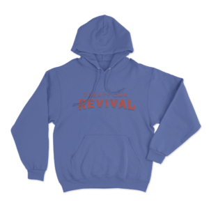Treaty Oak Revival Vintage Text Unisex Hoodie Blue